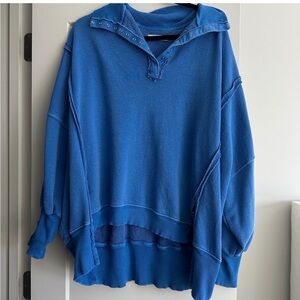 Free People Royal Blue Cameden Sweatshirt